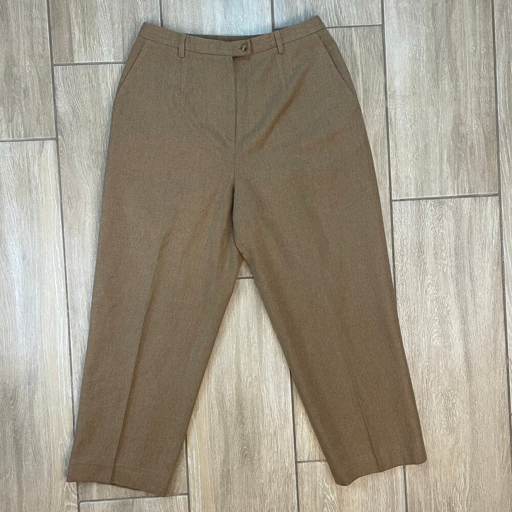 Vintage Pendleton Pants Womens 12 Brown Virgin Wool High Rise Made USA Trousers